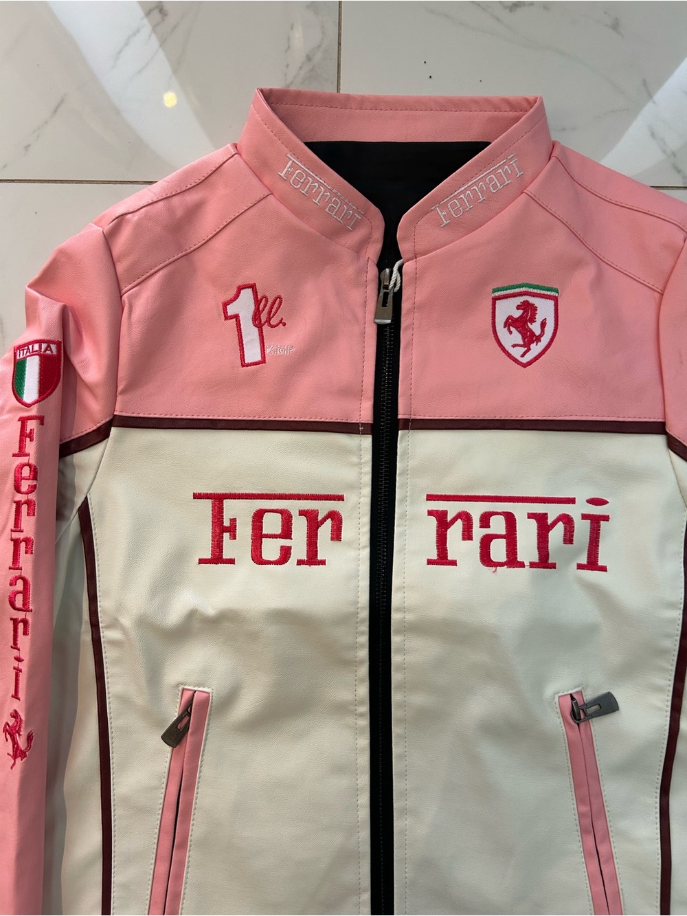 Ferrari Pink and Cream Racing Jacket - Picture 2 of 6